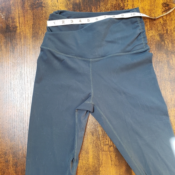 XS crossover V front forest green wave pattern no crotch seam leggings c… - Picture 2 of 8